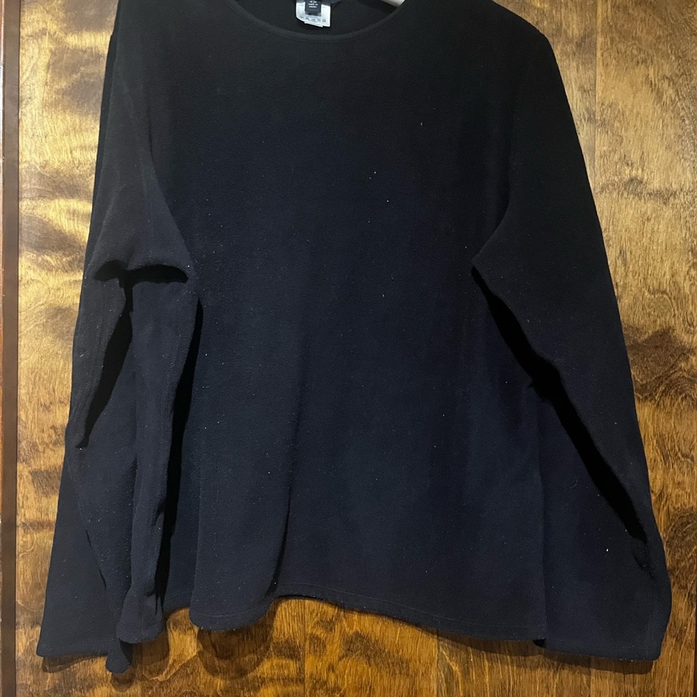 Lands' End fleece crewneck Black Top